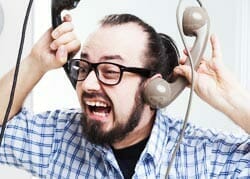 Nerd Answering 2 Phones