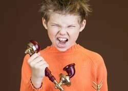 Boy Screaming On An Old Phone