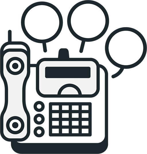 Business Phone with Question Mark Icon