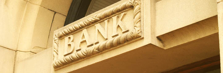 Bank building sign