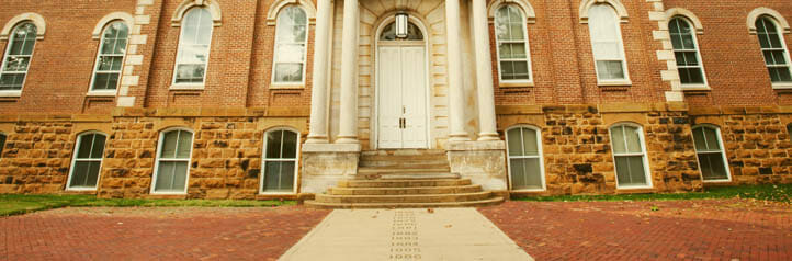 Higher education building entrance