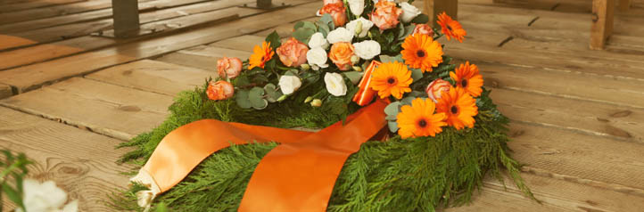 Flowers in a funeral home