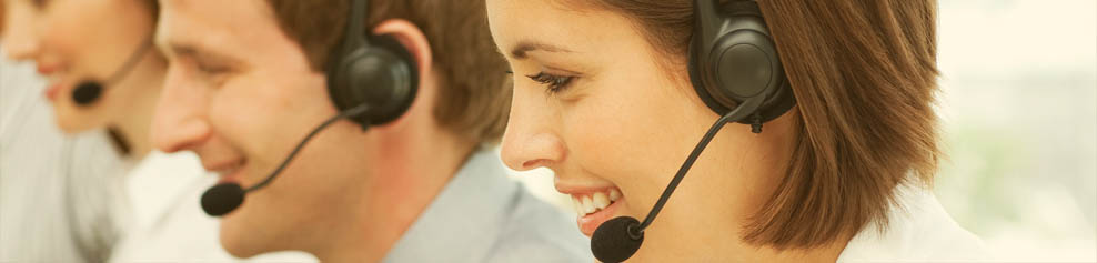 Operators handling inbound calls at a call center