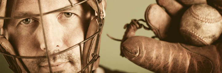 Baseball player catching a ball