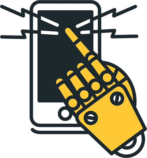 Cell Phone Robot Hand Icon