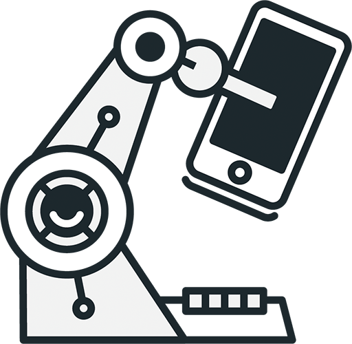 Cell Phone with Robot Arm Icon
