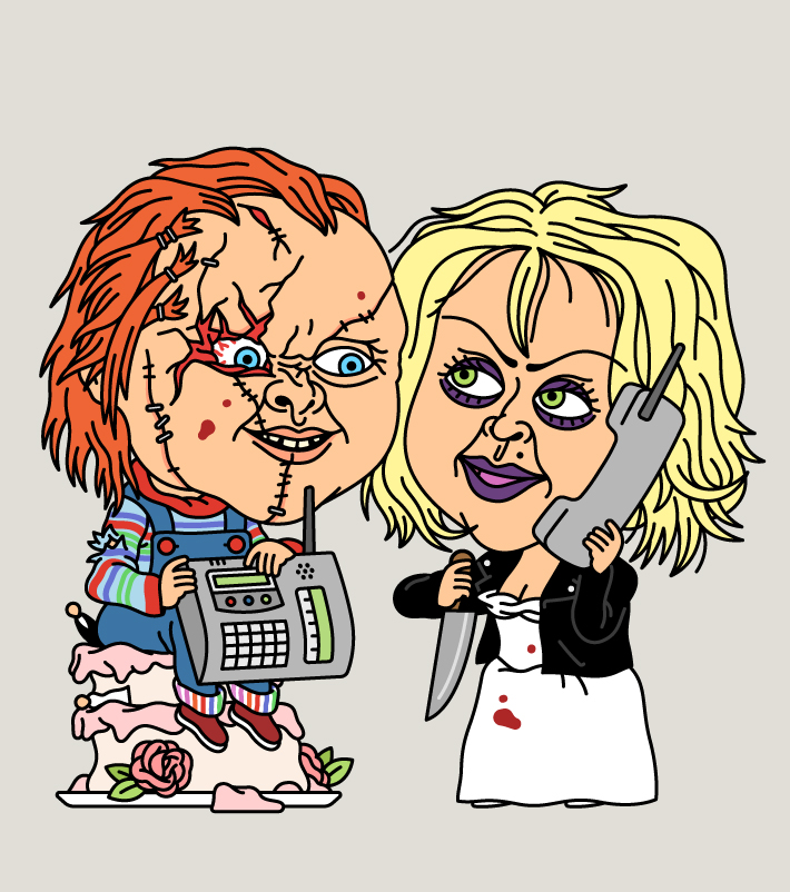 Chucky and His Bride On The Phone