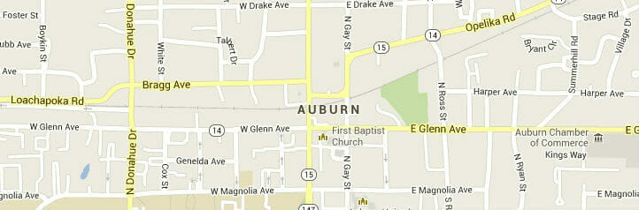 Map of Auburn, Alabama