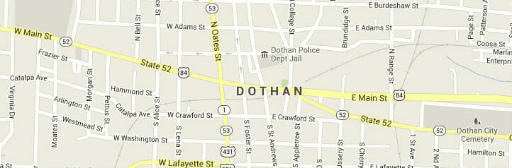 Map of Dothan, Alabama