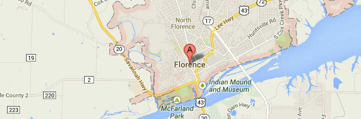 Map of Florence, Alabama