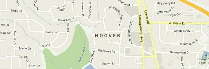 Map of Hoover, Alabama