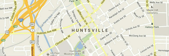 Map of Huntsville, Alabama