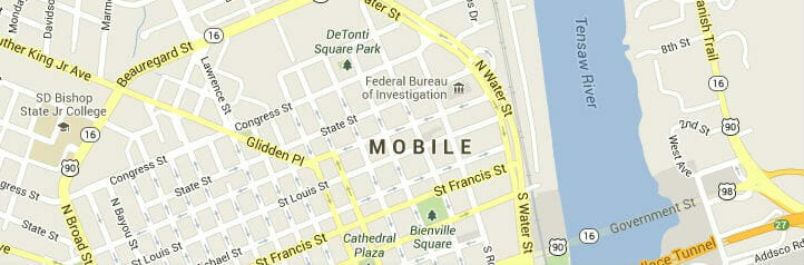 Map of Mobile, Alabama