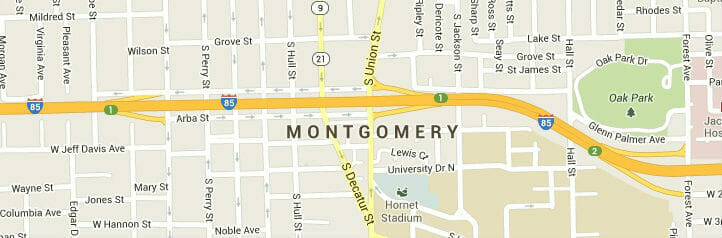 Map of Montgomery, Alabama