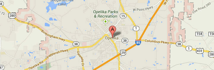 Map of Opelika, Alabama