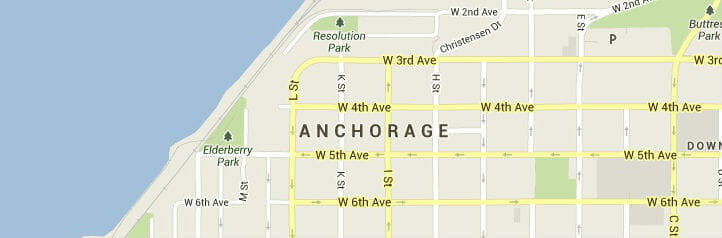 Map of Anchorage, Alaska