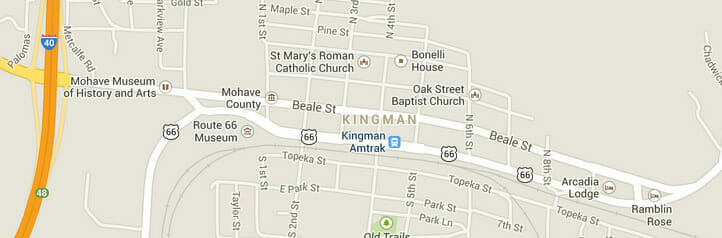 Map of Kingman, Arizona