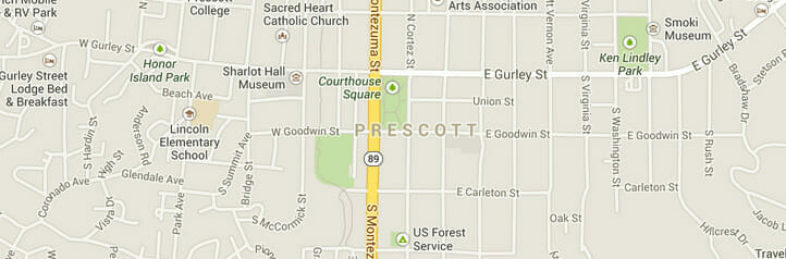 Map of Prescott, Arizona