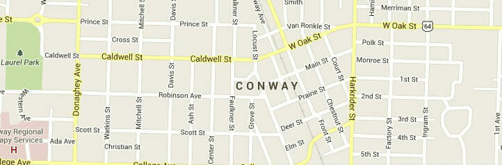 Map of Conway, Arkansas