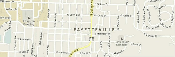 Map of Fayetteville, Arkansas