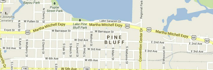 Map of Pine Bluff, Arkansas