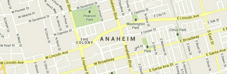 Map of Anaheim, California