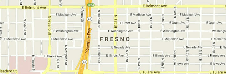 Map of Fresno, California