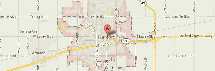 Map of Hanford, California