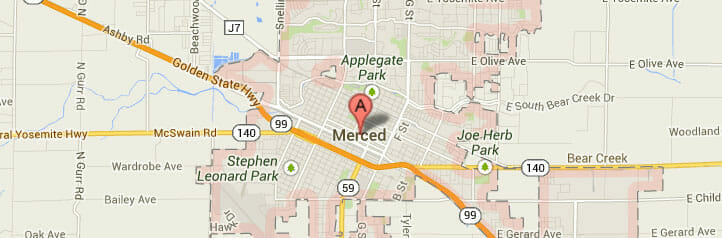 Map of Merced, California