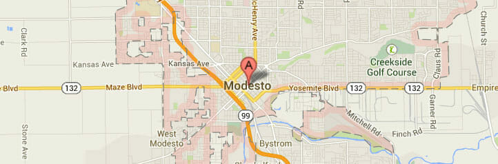 Map of Modesto, California