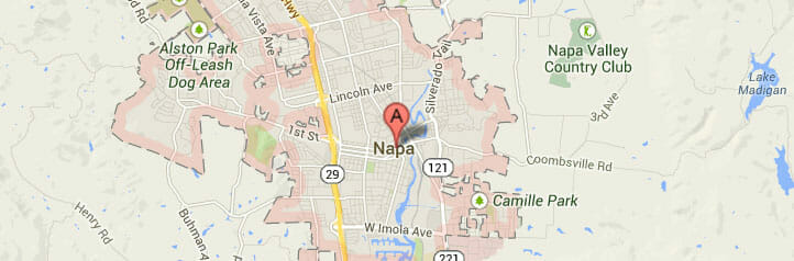 Map of Napa, California