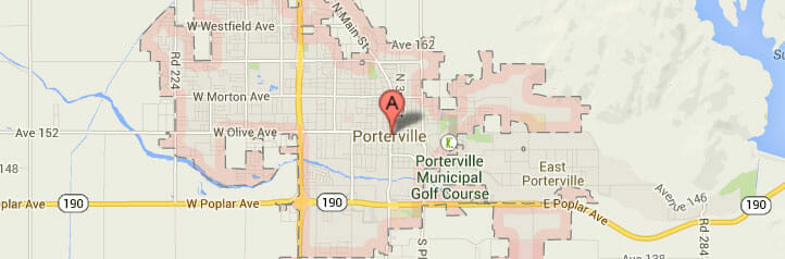 Map of Porterville, California