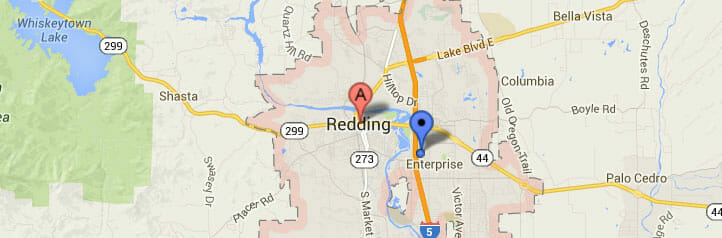 Map of Redding, California