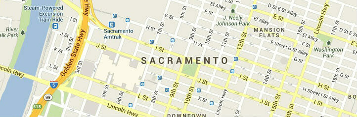 Map of Sacramento, California