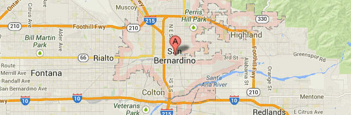 Map of San Bernardino, California