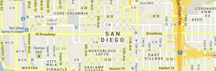 Map of San Diego, California