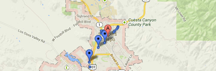 Map of San Luis Obispo, California