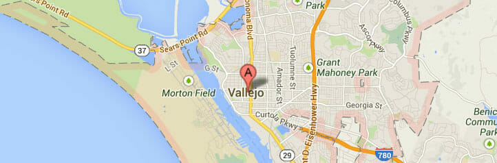 Map of Vallejo, California