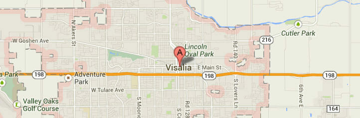 Map of Visalia, California