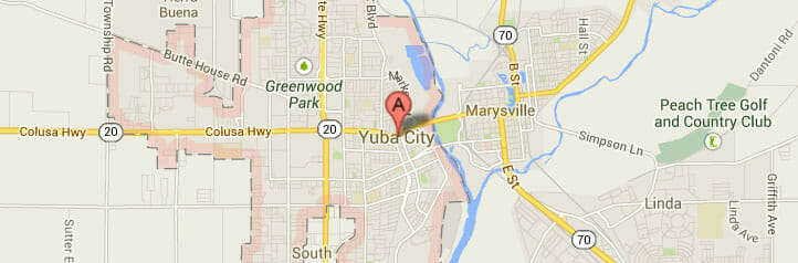Map of Yuba City, California