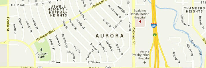 Map of Aurora, Colorado