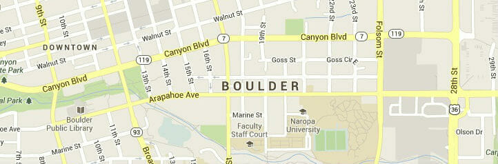 Map of Boulder, Colorado Map of Boulder, Colorado