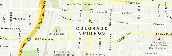 Map of Colorado Springs, Colorado