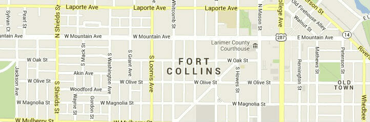 Map of Fort Collins, Colorado