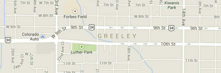 Map of Greeley, Colorado