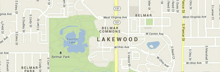 Map of Lakewood, Colorado