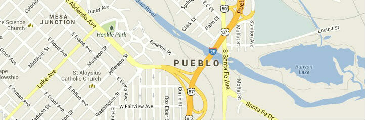 Map of Pueblo, Colorado