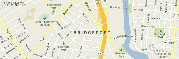 Map of Bridgeport, Connecticut