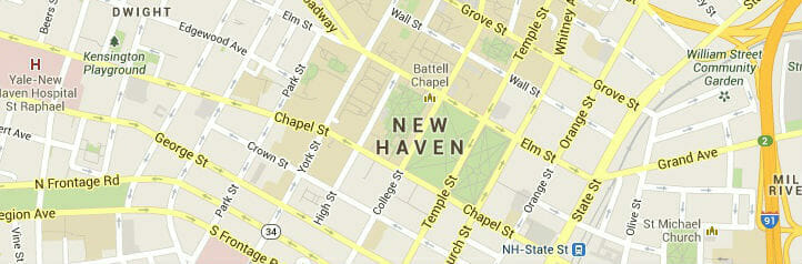 Map of New Haven, Connecticut
