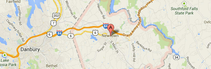 Map of Newton, Connecticut